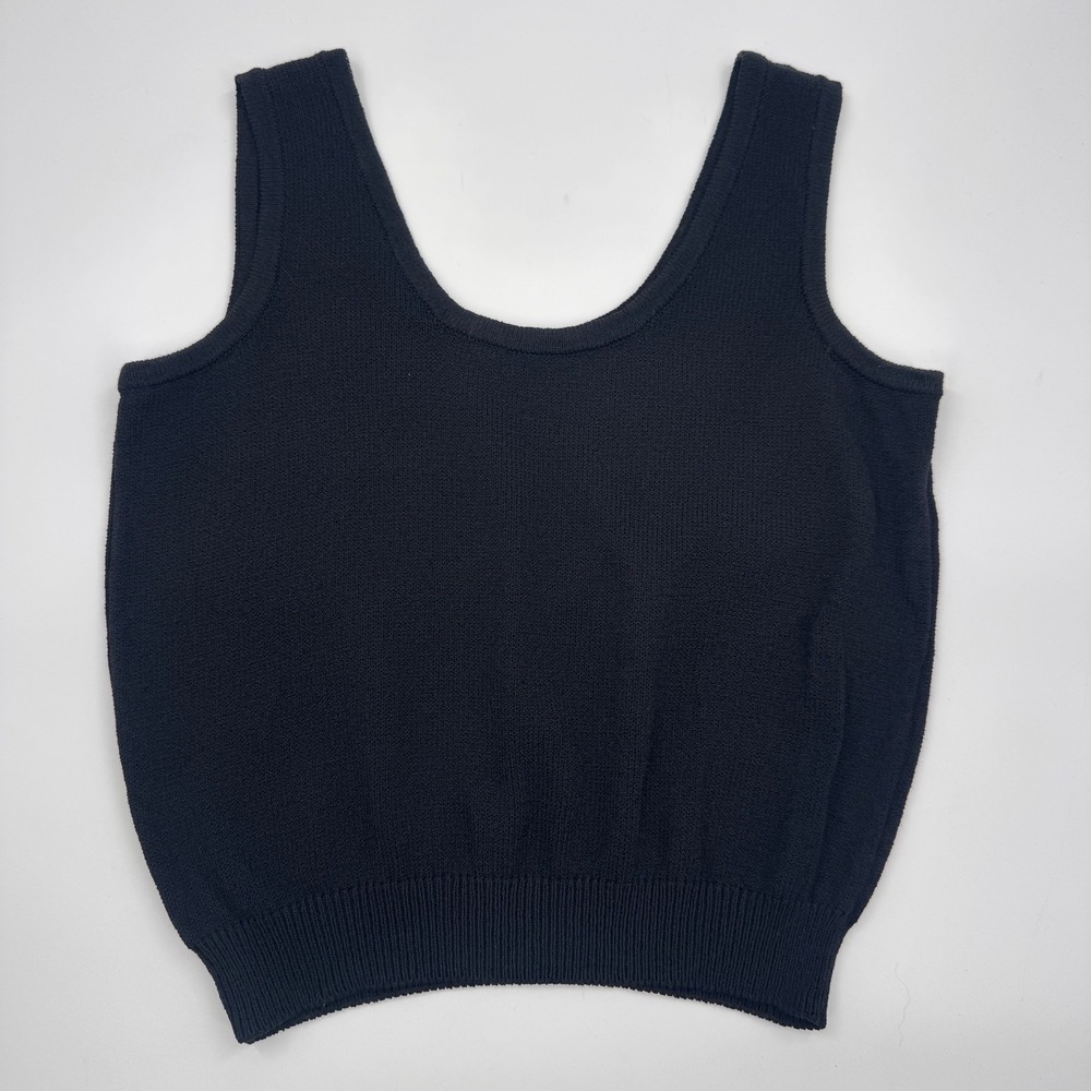 St. John Basics Black Knit Tank Top Size M